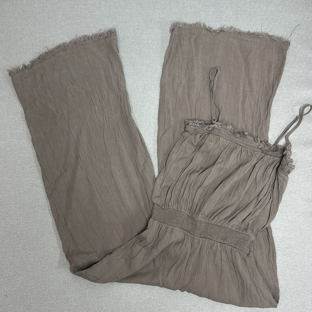 Grade & Gather Sleeveless Jumpsuit Wide Leg‎ Grey Elastic Waist large